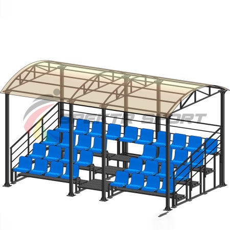 Купить Трибуна для зрителей 4 ряда на 34 места с навесом и перилами в Сергаче 