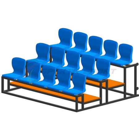 Купить Трибуна мобильная 3 ряда сиденья пластиковые на 15 мест в Сергаче 